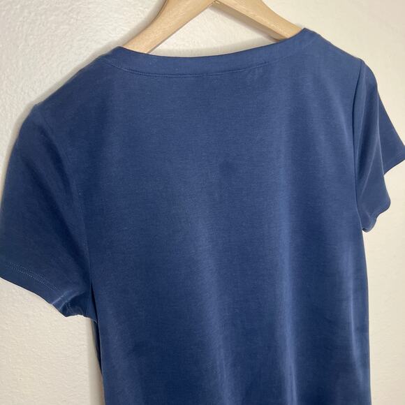Tahari Navy Modal Short Sleeve Shift Dress Size Small - Picture 10 of 10